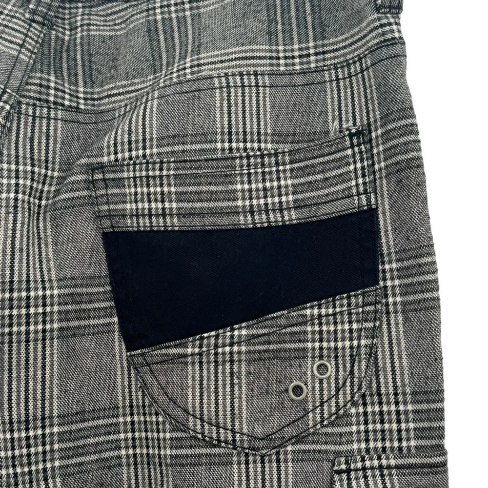 Vintage Japanese Tete Homme Plaid Cargo Pants Wool Blend Gray Black | 30